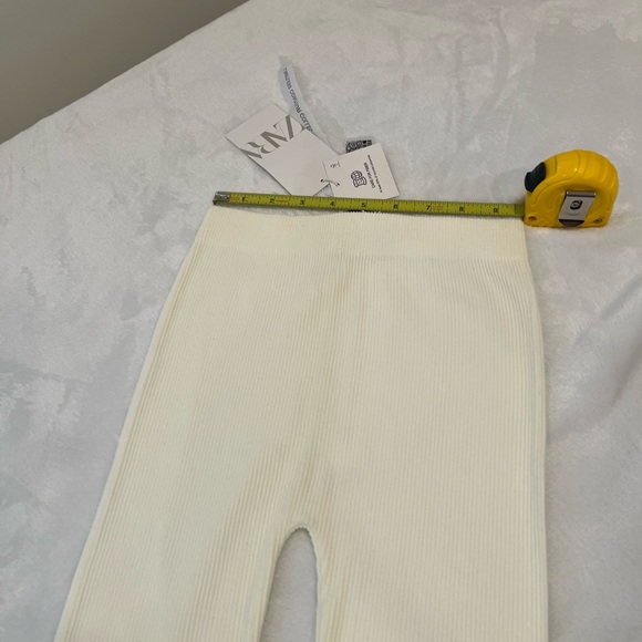 Zara Off-White Ribbed Pants - Picture 5 of 8